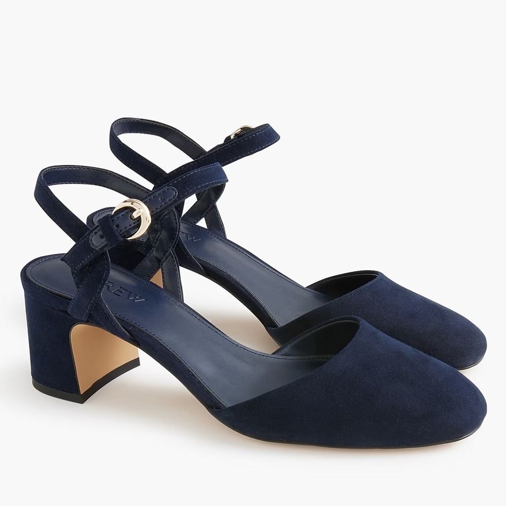 J. Crew Factory Microsuede ankle-strap heels